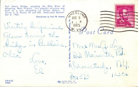 Vtg 1960s Fort Henry Bridge Ohio River Wheeling West Virgina Wv