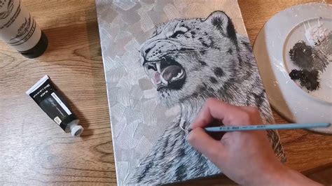 How To Paint Snow Leopard Acrylic Painting Tutorial Hyper Realistic