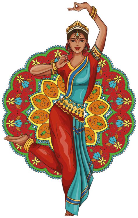 Vinilo Decorativo Baile India Mujer Bailando Tenvinilo