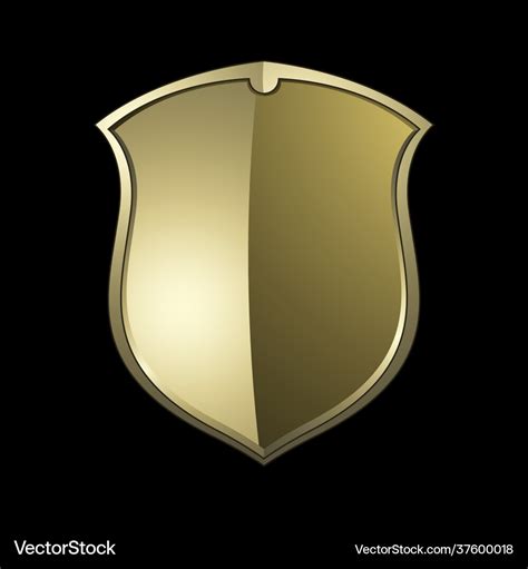 Golden Baroque Shield Elements Royalty Free Vector Image