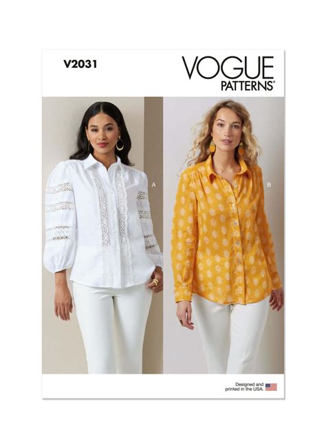 Vogue Patterns V Misses Blouses Sewdirect