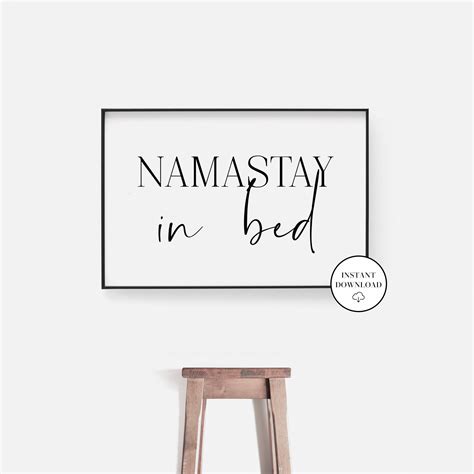 Namastay In Bed Namaste Wall Art Namastay In Bed Sign Above Etsy