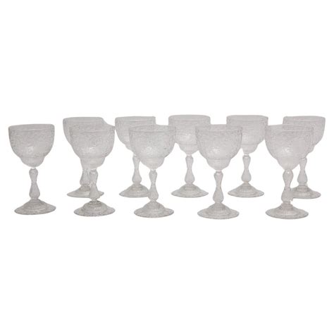 Thomas Webb And Sons Ten Wine Glasses Circa 1903 Era Jugendstil United Kingdom For Sale At 1stdibs