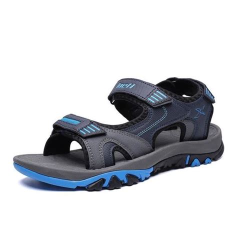 Sandales Homme Plage Randonn E Cuir Souples Gris Cdiscount