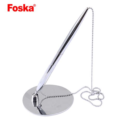 Foska Office Plastic Metal Table Ball Point Pen With Chain China Pen