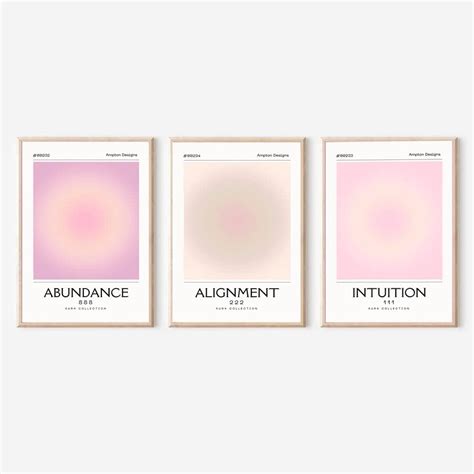 Amazon Positive Aura Angel Number Posters Set Of Pink Trendy