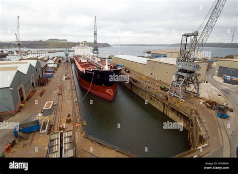 Large Ship In Dry Dock Stock Photo Alamy