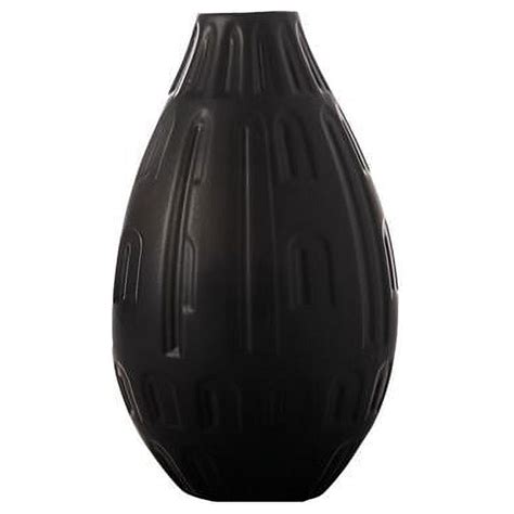 Urban Trends Collection Ceramic Round Bellied Vase With Engraved