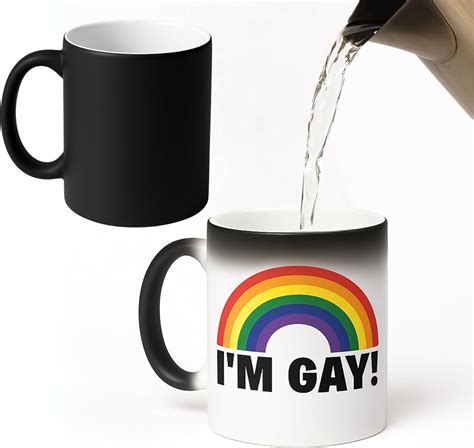 I M Gay Rainbow Heat Change Mug Funny Rude Mug Message Appears As It Heats Perfect Novelty