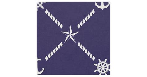 Blue And White Nautical Monogram Fabric Zazzle