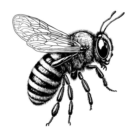 Premium Vector Bee Hand Drawn Sketch Insect Vector Illustration