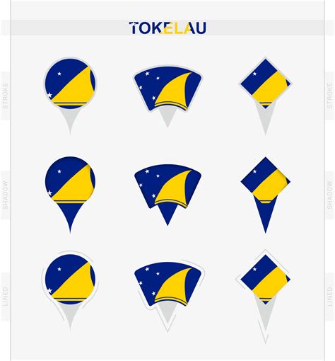 Tokelau flag, set of location pin icons of Tokelau flag. 23383857 ...