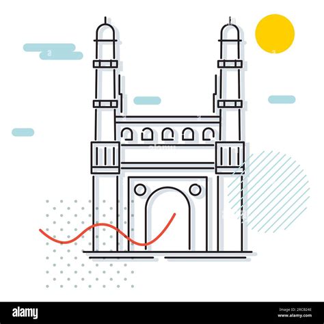 Charminar Hyderabad City Icon Illustration As Eps 10 File Stock