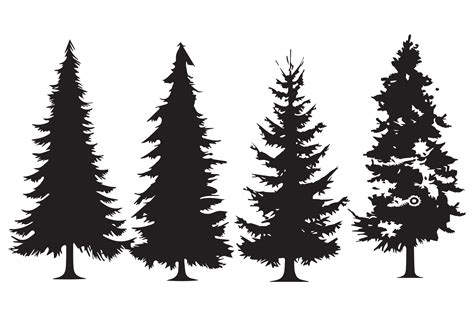 Set Of Christmas Trees Silhouette Pro Design 44170997 Vector Art At Vecteezy