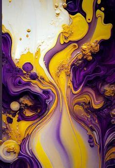 Vibrant Yellow and Purple Abstract Painting