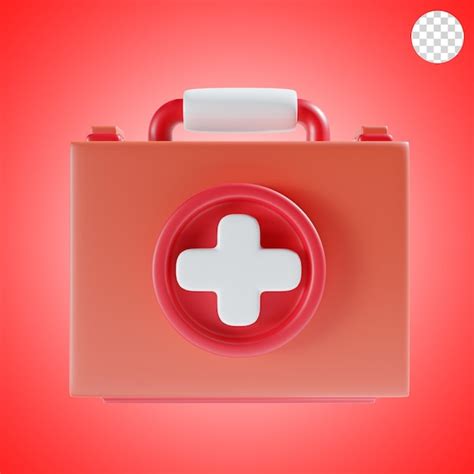 Premium Psd First Aid Kit 3d Illustration Red Theme