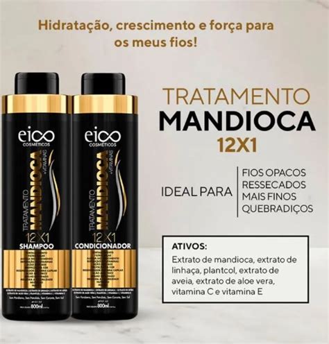 KIT SHAMPOO CONDICIONADOR MANDIOCA FORTALECIMENTO 750ML Precinho Bacana