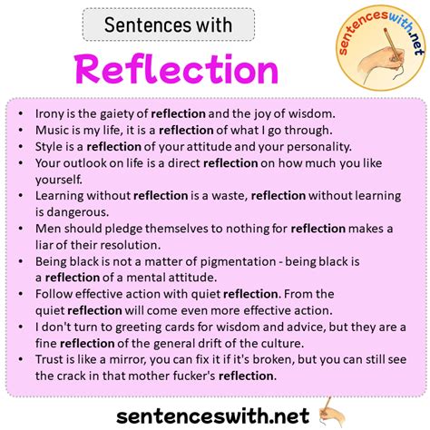 Sentences With Reflection Sentences About Reflection In English