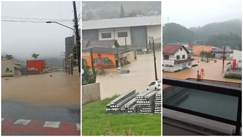 Chuva Alaga Ruas Provoca Deslizamento E Deixa Carro Submerso Em Sc