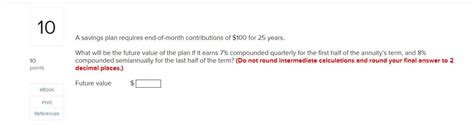 Solved A Savings Plan Requires End Of Month Contributions Of Chegg