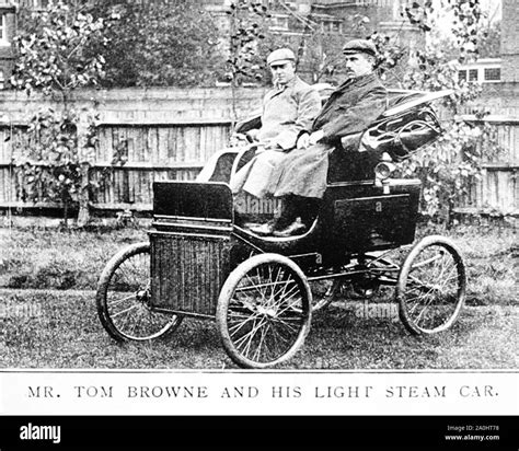 Tom Browne In His Light Steam Car Early 1900s Stock Photo Alamy