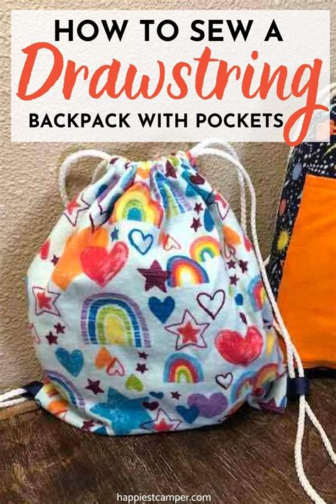 Diy Drawstring Backpack With Pocket Artofit