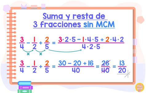 Suma Y Resta De 3 Fracciones Con Diferente Denominador Fracciones