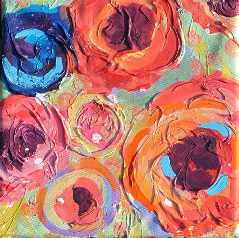 Nancy Standlee Fine Art California Roses 2 4 5 And 6 Highly Textured Mixed Media