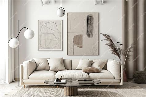 Premium Photo | Minimalist Living Room with Abstract Art