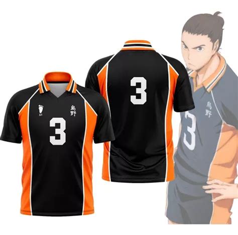 Camisa Uniforme Karasuno Asahi Haikyuu Parcelamento Sem Juros