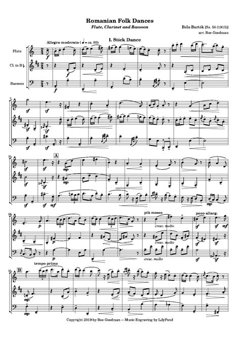 Romanian Folk Dances Sz 56 Bartók Béla IMSLP Free Sheet Music