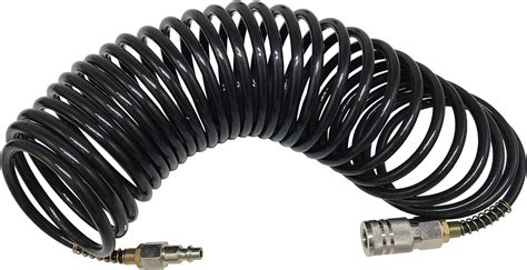 Heavy Duty Coiled Air Hose Od 3 8 Inch Polyurethane Air Compressor Coil Hose Solid Brass Coupler