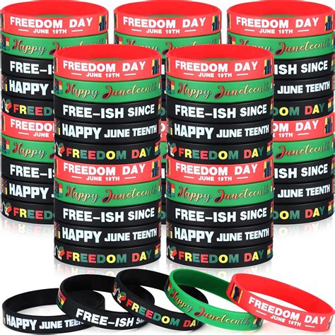 Amazon Meooeck 30 Pcs Happy Juneteenth Day Rubber Bracelets