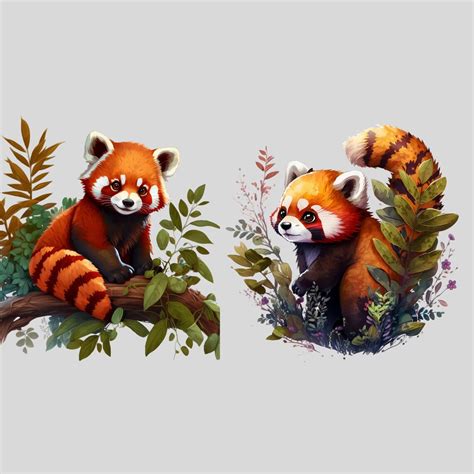 Red Pandas Clipart Red Panda Clipart Red Panda Bundle Png Pack Of