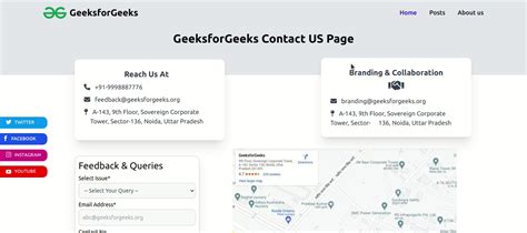 Contact Us Page Using ReactJS And Tailwind GeeksforGeeks