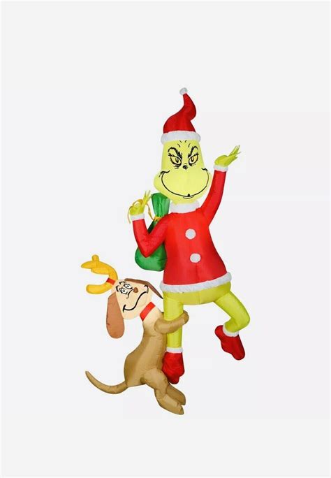 6 Ft Hanging Grinch And Max Airblown Lighted Yard Inflatable 3885025389