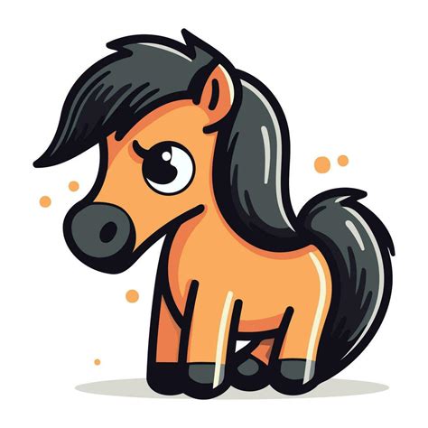 Cute Cartoon Pony Vector Illustration Isolated On A White Background