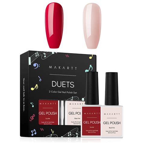 Makartt Color Gel Polish Kit Red And White Colors Gel Polish Duets