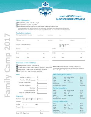 Fillable Online Camp Informa On Fax Email Print Pdffiller