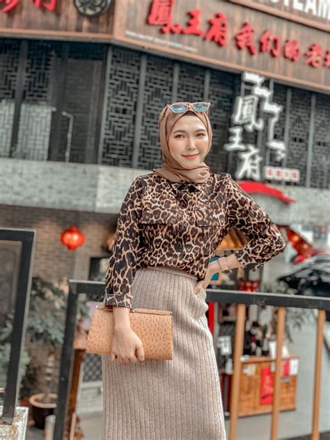 Hijab Ootd Leopard Hijabi Outfits Casual Fashion Hijabi Outfits