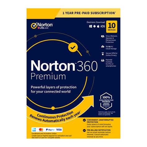 Buy The Nortonlifelock Norton 360 Premium 1 User 10 Devices 12 Month