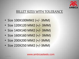 Billet Sizes with Tolerance | PPT