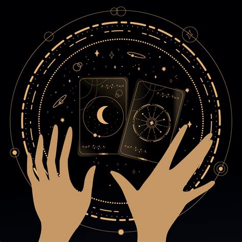 Divination Tarot Cards On Black Background Tarot Symbolism Mystery