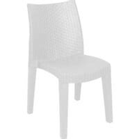 Chaise Empilable Effet Rotin Made In Italy Couleur Blanche