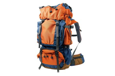 Orange And Blue Backpack For Hiking And Travel 48896887 Png