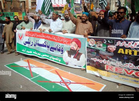 Pakistan August 05 2021 Members Of Pakistan Sunni Tehreek Are