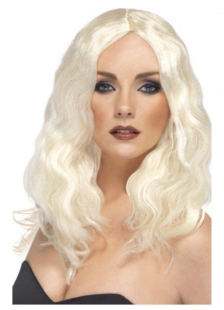 Long Wavy Platinum Blonde Superstar Costume Wig Superstar Wig Blonde