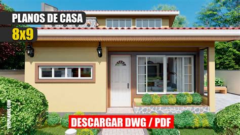 Descargar Planos De Casa De 1 Piso Y 2 Dormitorios DWG PDF