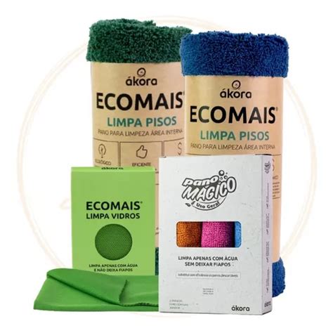 Kit Ecomais Limpa Piso X Pano M Gico Limpa Vidros Kora