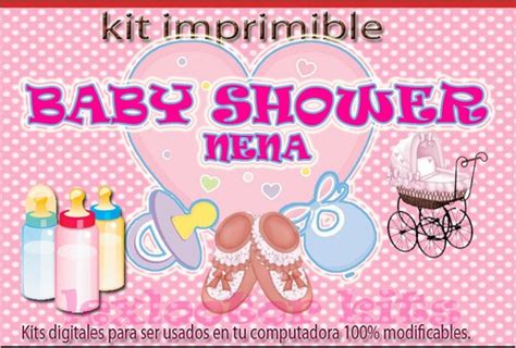 Kit Imprimible Candy Bar Baby Shower Niña Juegos Cotillón 2 500 en